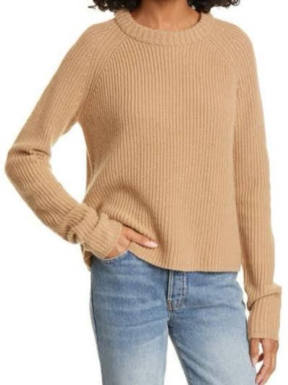 Jenni Kayne Cashmere Fisherman Sweater in Camel